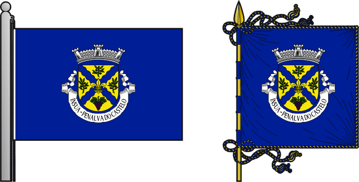 Bandeira e estandarte da freguesia de Ínsua - Ínsua civil parish, flag and banner