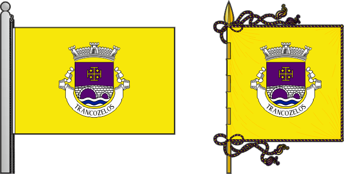 Bandeira e estandarte da freguesia de Trancozelos - Trancozelos civil parish, flag and banner Bandeira e estandarte da freguesia de Trancozelos - Trancozelos civil parish, flag and banner