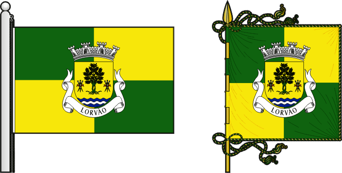 Bandeira e estandarte da freguesia de Lorvão - Lorvão civil parish, flag and banner