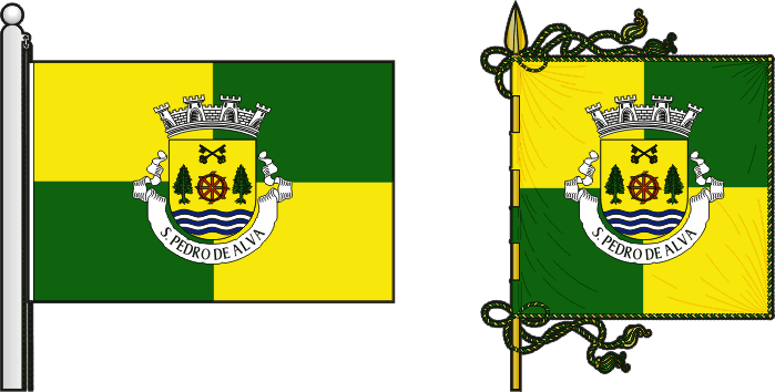 Bandeira e estandarte da antiga freguesia de São Pedro de Alva - São Pedro de Alva former civil parish, flag and banner