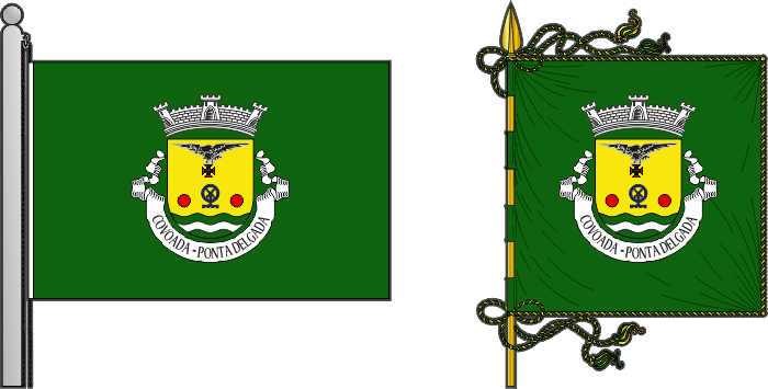 Bandeira e estandarte da freguesia de Covoada - Covoada civil parish, flag and banner