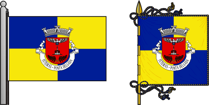 Bandeira e estandarte da freguesia de Feteiras - Feteiras civil parish, flag and banner Bandeira e estandarte da freguesia de Feteiras - Feteiras civil parish, flag and banner