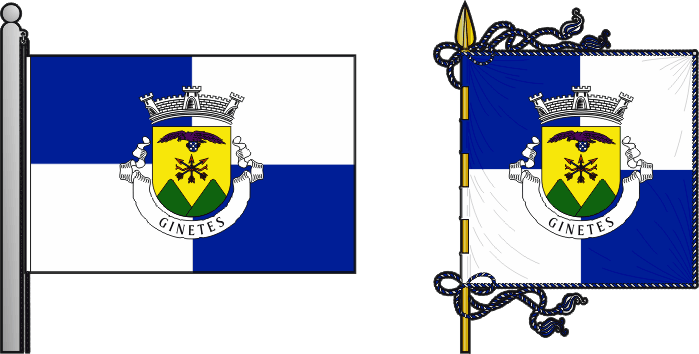 Bandeira e estandarte da freguesia de Ginetes - Ginetes civil parish, flag and banner