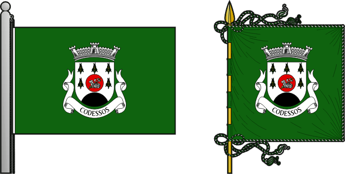 Bandeira e estandarte da antiga freguesia de Codessos - Codessos former civil parish, flag and banner Bandeira e estandarte da antiga freguesia de Codessos - Codessos former civil parish, flag and banner