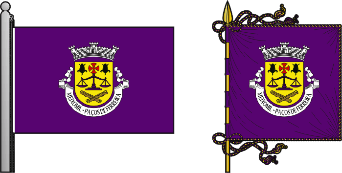 Bandeira e estandarte da freguesia de Meixomil - Meixomil civil parish, flag and banner