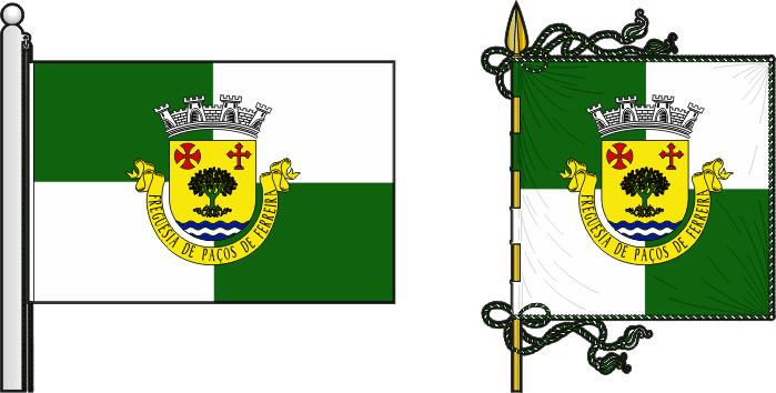 Bandeira e estandarte da Freguesia de Paços de Ferreira - Paços de Ferreira civil parish, flag and banner