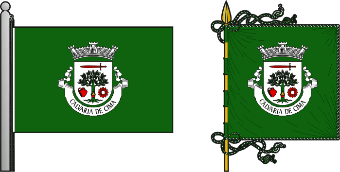 Bandeira e estandarte da freguesia de Calvaria de Cima - Calvaria de Cima civil parish, flag and banner