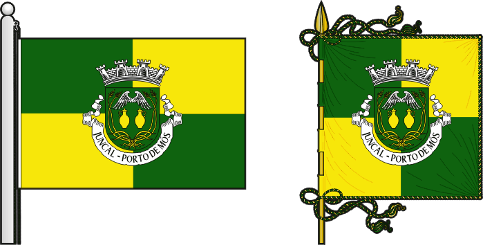 Bandeira e estandarte da freguesia de Juncal - Juncal civil parish, flag and banner
