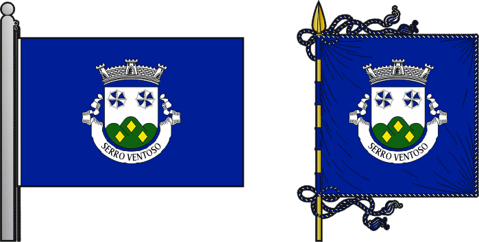 Bandeira e estandarte da freguesia de Serro Ventoso - Serro Ventoso civil parish, flag and banner Bandeira e estandarte da freguesia de Serro Ventoso - Serro Ventoso civil parish, flag and banner