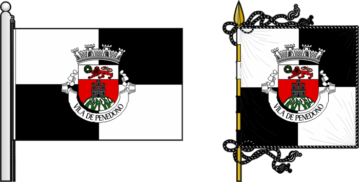 Bandeira e estandarte do Município de Penedono - Penedono municipal flag and banner Bandeira e estandarte do Município de Penedono - Penedono municipal flag and banner