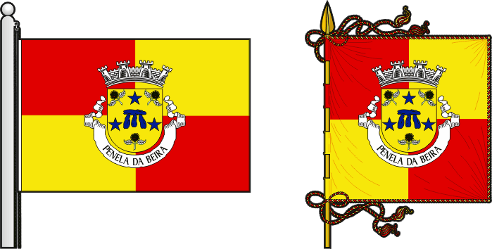 Bandeira e estandarte da freguesia de Penela da Beira - Penela da Beira civil parish, flag and banner