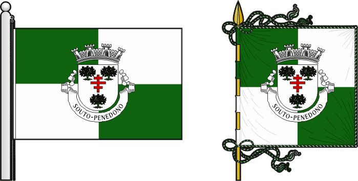 Bandeira e estandarte da freguesia de Souto - Souto civil parish, flag and banner Bandeira e estandarte da freguesia de Souto - Souto civil parish, flag and banner