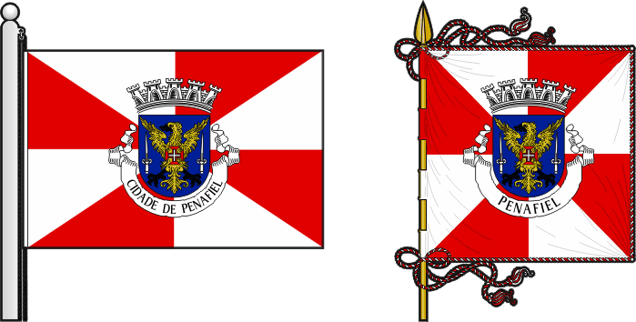 Bandeira e estandarte do Município de Penafiel - Penafiel municipal flag and banner Bandeira e estandarte do Município de Penafiel - Penafiel Agraço municipal flag and banner
