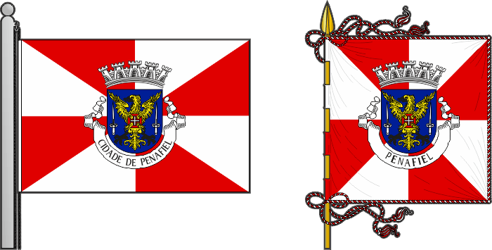 Bandeira e estandarte do Município de Penafiel - Penafiel municipal flag and banner Bandeira e estandarte do Município de Penafiel - Penafiel Agraço municipal flag and banner