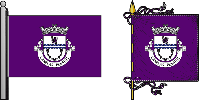 Bandeira e estandarte da freguesia de Canelas - Canelas civil parish, flag and banner Bandeira e estandarte da freguesia de Canelas - Canelas civil parish, flag and banner