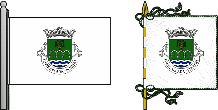 Bandeira e estandarte da freguesia de Fonte Arcada - Fonte Arcada civil parish, flag and banner Bandeira e estandarte da freguesia de Fonte Arcada - Fonte Arcada civil parish, flag and banner