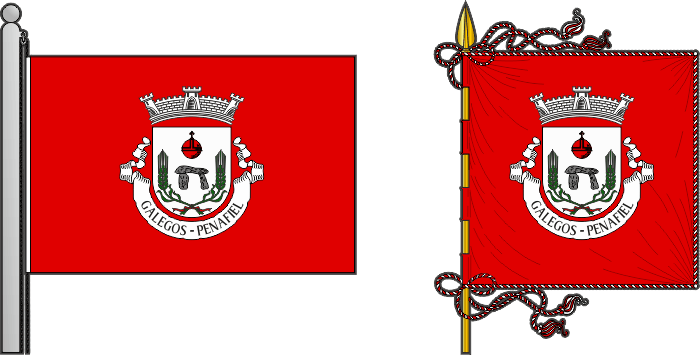 Bandeira e estandarte da freguesia de Galegos - Galegos civil parish, flag and banner