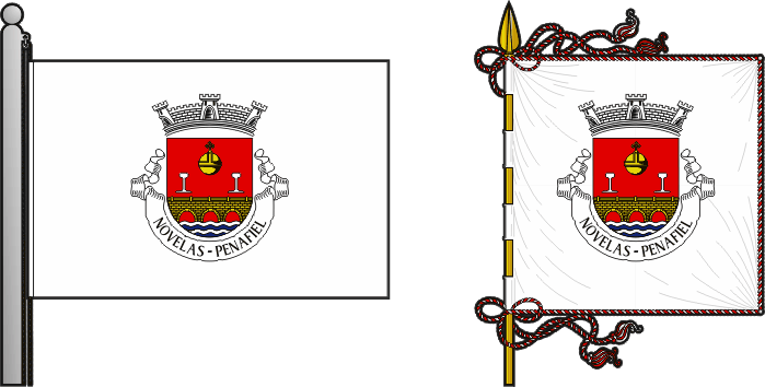 Bandeira e estandarte da antiga freguesia de Novelas - Novelas former civil parish, flag and banner Bandeira e estandarte da antiga freguesia de Novelas - Novelas former civil parish, flag and banner