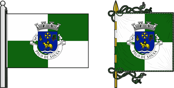 Bandeira e estandarte da freguesia de Paço de Sousa - Paço de Sousa civil parish, flag and banner Bandeira e estandarte da freguesia de Paço de Sousa - Paço de Sousa civil parish, flag and banner