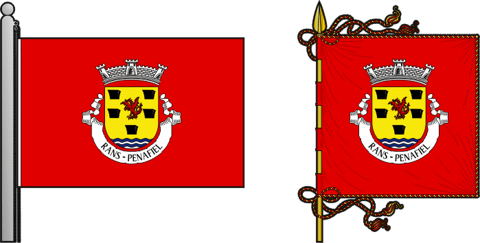 Bandeira e estandarte da freguesia de Rans - Rans civil parish, flag and banner