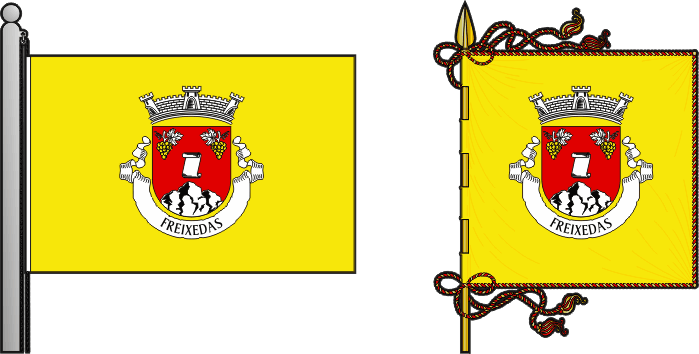 Bandeira e estandarte da freguesia de Freixedas - Freixedas civil parish, flag and banner