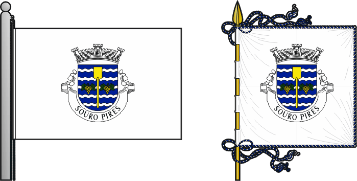 Bandeira e estandarte da freguesia de Souro Pires - Souro Pires civil parish, flag and banner Bandeira e estandarte da freguesia de Souro Pires - Souro Pires civil parish, flag and banner