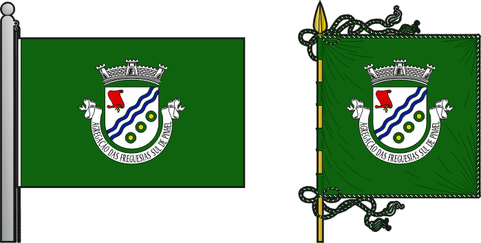 Bandeira e estandarte da Agregação das Freguesias Sul de Pinhel - South of Pinhel civil parishes association flag and banner Bandeira e estandarte da Agregação das Freguesias Sul de Pinhel - South of Pinhel civil parishes association flag and banner