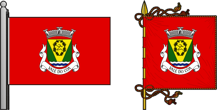 Bandeira e estandarte da Freguesia de Vale do Côa - Vale do Côa civil parish, flag and banner Bandeira e estandarte da Freguesia de Vale do Côa - Vale do Côa civil parish, flag and banner