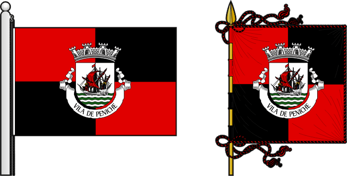 Bandeira e estandarte do Município de Peniche - Peniche municipal flag and banner