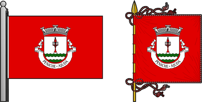 Bandeira e estandarte da antiga freguesia de Peniche (Ajuda) - Peniche (Ajuda) former civil parish, flag and banner Bandeira e estandarte da antiga freguesia de Peniche (Ajuda) - Peniche (Ajuda) former civil parish, flag and banner