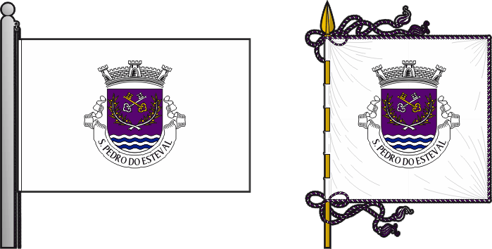 Bandeira e estandarte da freguesia de São Pedro do Esteval - São Pedro do Esteval civil parish, flag and banner Bandeira e estandarte da freguesia de São Pedro do Esteval - São Pedro do Esteval civil parish, flag and banner