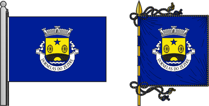 Bandeira e estandarte da freguesia de Dornelas do Zêzere - Dornelas do Zêzere civil parish, flag and banner