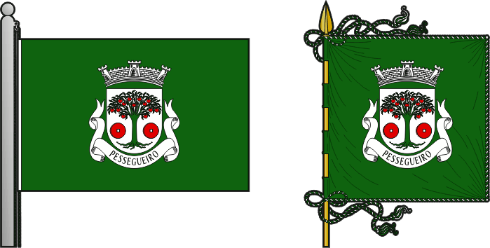 Bandeira e estandarte da freguesia de Pessegueiro - Pessegueiro civil parish, flag and banner Bandeira e estandarte da freguesia de Pessegueiro - Pessegueiro civil parish, flag and banner