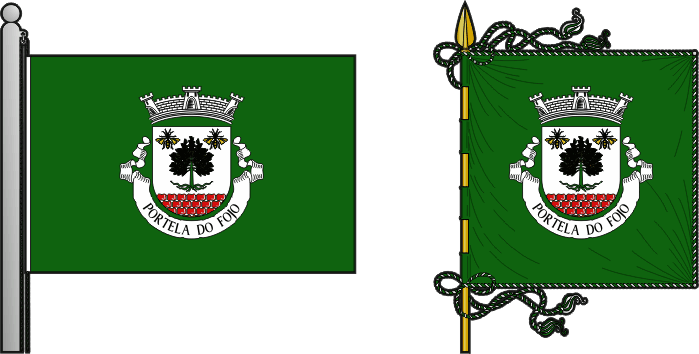 Bandeira e estandarte da antiga freguesia de Portela do Fojo - Portela do Fojo former civil parish, flag and banner