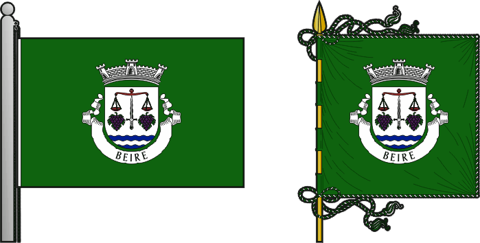 Bandeira e estandarte da freguesia de Beire - Beire civil parish, flag and banner