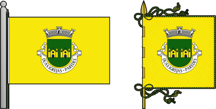 Bandeira e estandarte da freguesia de Duas Igrejas - Duas Igrejas civil parish, flag and banner