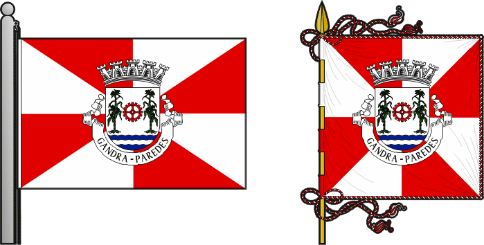 Bandeira e estandarte da freguesia de Gandra - Gandra civil parish, flag and banner