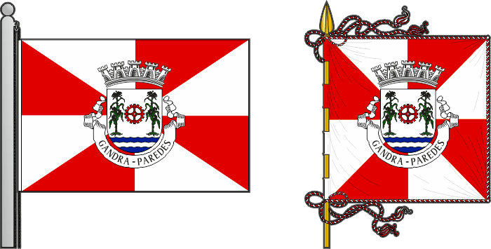 Bandeira e estandarte da freguesia de Gandra - Gandra civil parish, flag and banner