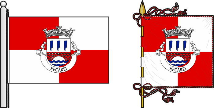 Bandeira e estandarte da freguesia de Recarei - Recarei civil parish, flag and banner Bandeira e estandarte da freguesia de Recarei - Recarei civil parish, flag and banner