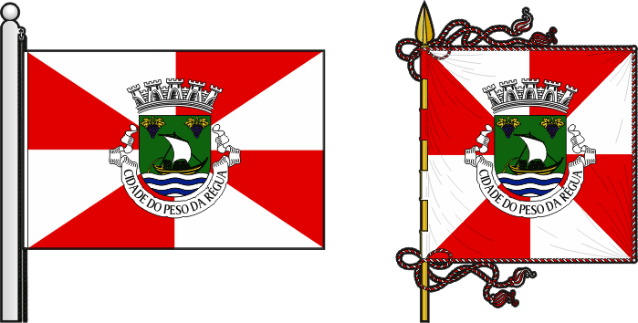 Bandeira e estandarte do município de Peso da Régua - Peso da Régua Municipality flag and banner Bandeira e estandarte do município de Peso da Régua - Peso da Régua Municipality flag and banner