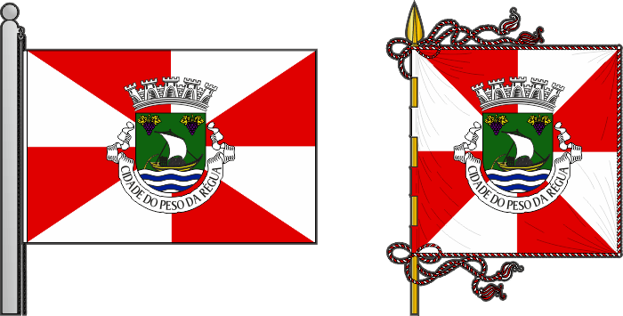 Bandeira e estandarte do município de Peso da Régua - Peso da Régua Municipality flag and banner Bandeira e estandarte do município de Peso da Régua - Peso da Régua Municipality flag and banner