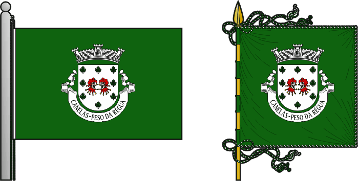 Bandeira e estandarte da antiga freguesia de Canelas - Canelas former civil parish, flag and banner Bandeira e estandarte da antiga freguesia de Canelas - Canelas former civil parish, flag and banner