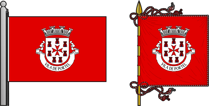 Bandeira e estandarte do Município de Portel - Portel municipal flag and banner
