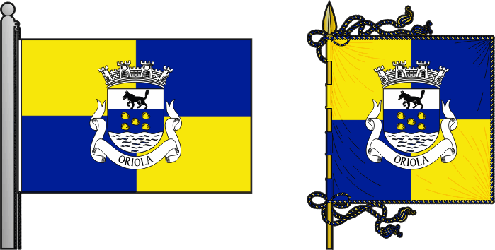 Bandeira e estandarte da antiga freguesia de Oriola - Oriola former civil parish, flag and banner Bandeira e estandarte da antiga freguesia de Oriola - Oriola former civil parish, flag and banner