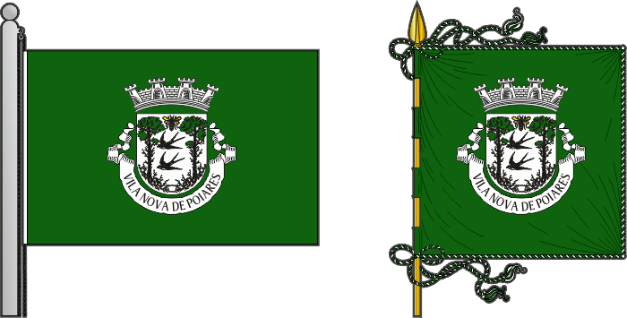 Bandeira e estandarte do Município de Vila Nova de Poiares - Vila Nova de Poiares municipal flag and banner