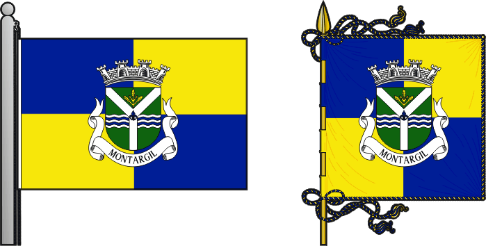 Bandeira e estandarte da freguesia de Montargil - Montargil civil parish, flag and banner