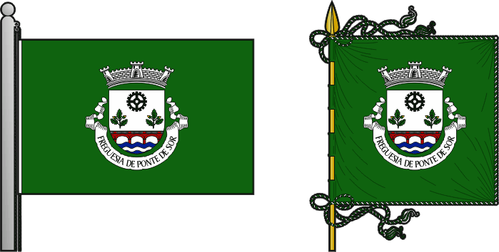 Bandeira e estandarte da antiga freguesia de Ponte de Sor - Ponte de Sor former civil parish, flag and banner Bandeira e estandarte da antiga freguesia de Ponte de Sor - Ponte de Sor former civil parish, flag and banner