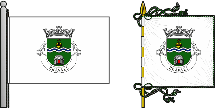Bandeira e estandarte da freguesia de Bravães - Bravães civil parish, flag and banner