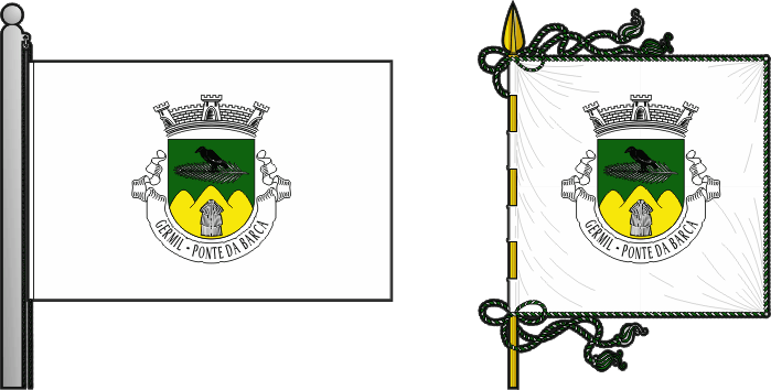 Bandeira e estandarte da antiga freguesia de Germil - Germil former civil parish, flag and banner Bandeira e estandarte da antiga freguesia de Germil - Germil former civil parish, flag and banner