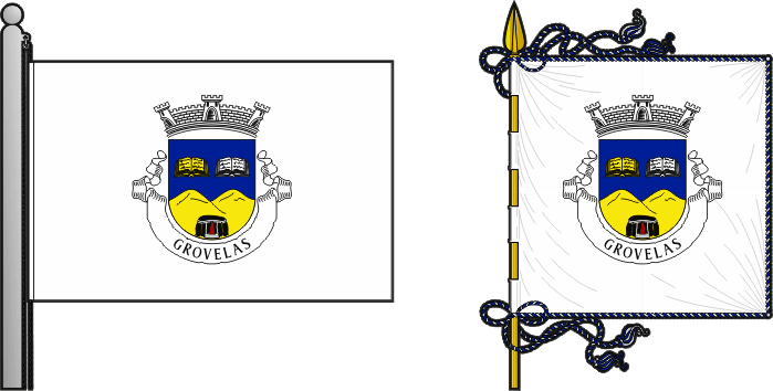 Bandeira e estandarte da antiga freguesia de Grovelas - Grovelas former civil parish, flag and banner